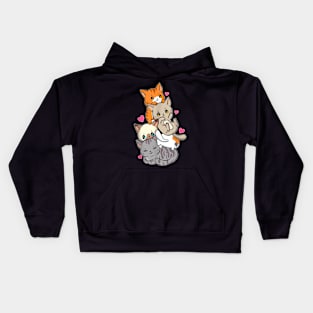 Cat Pile Kawaii Cat Cats Meowtain Cute Kitty Anime Neko Gift Kids Hoodie